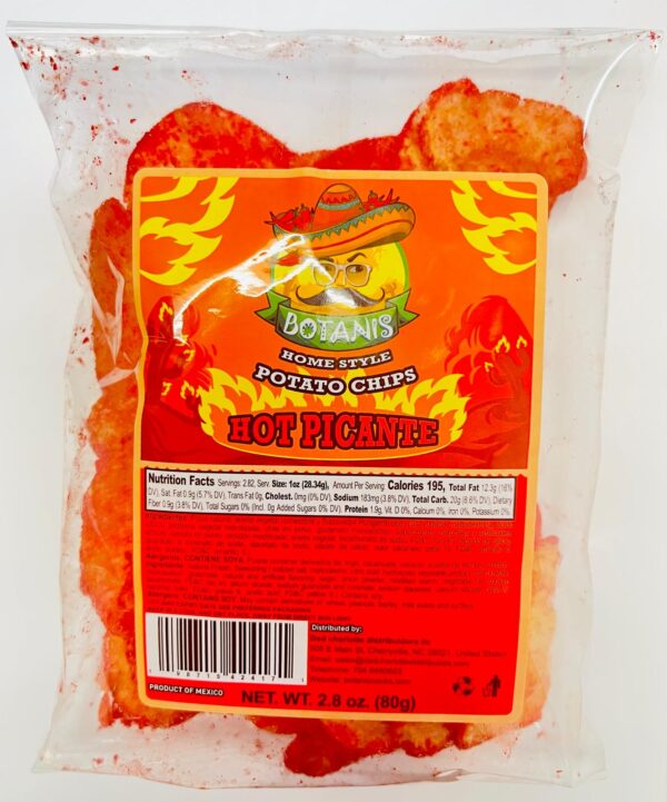 Botanis Home Style potato chips 2.8 oz HOT picante